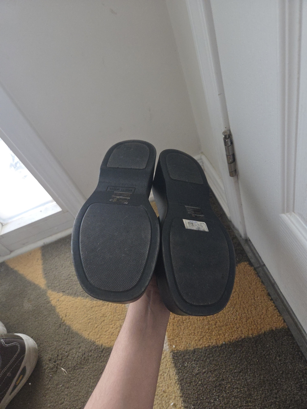 Black Platform Slide Sandals Women's - Picture 2 of 5